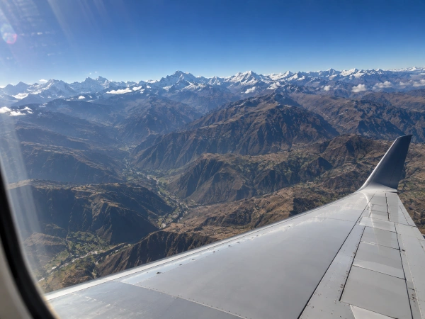 View of the Andes from the Lima to Cusco flight, a 3,350 m ascent in about 75 minutes