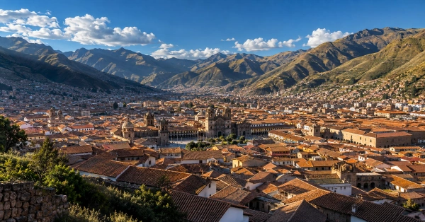 Cusco rooftops at 11,150 feet where alcohol after ayahuasca carries added altitude risk
