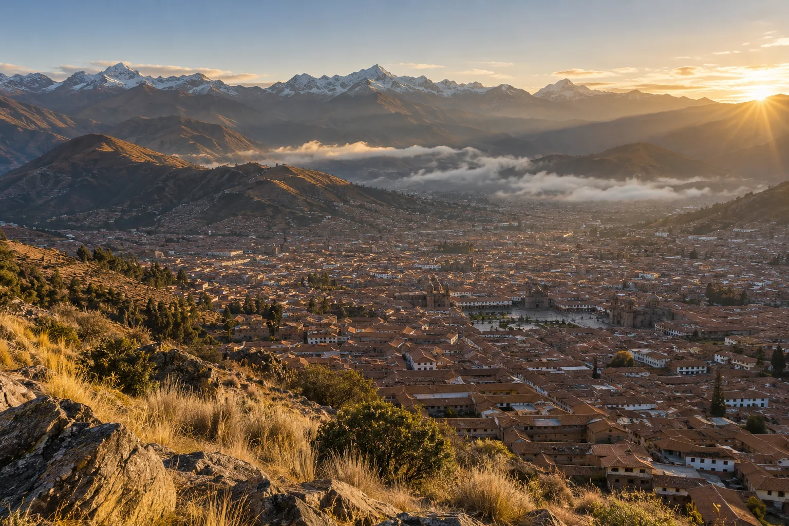 Dawn over Cusco Peru at 11,150 feet, the altitude that adds a second ayahuasca screening list