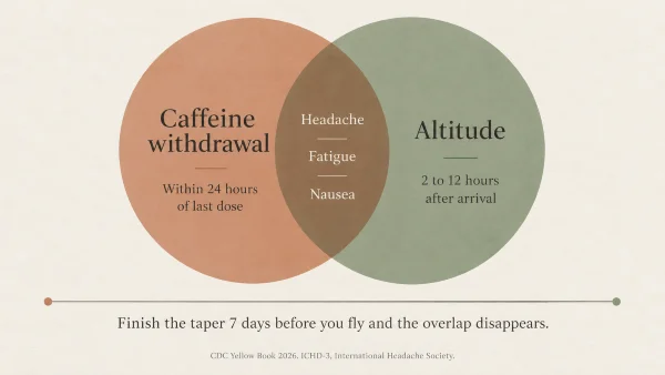 Caffeine withdrawal and altitude sickness share headache, fatigue and nausea before an ayahuasca retreat
